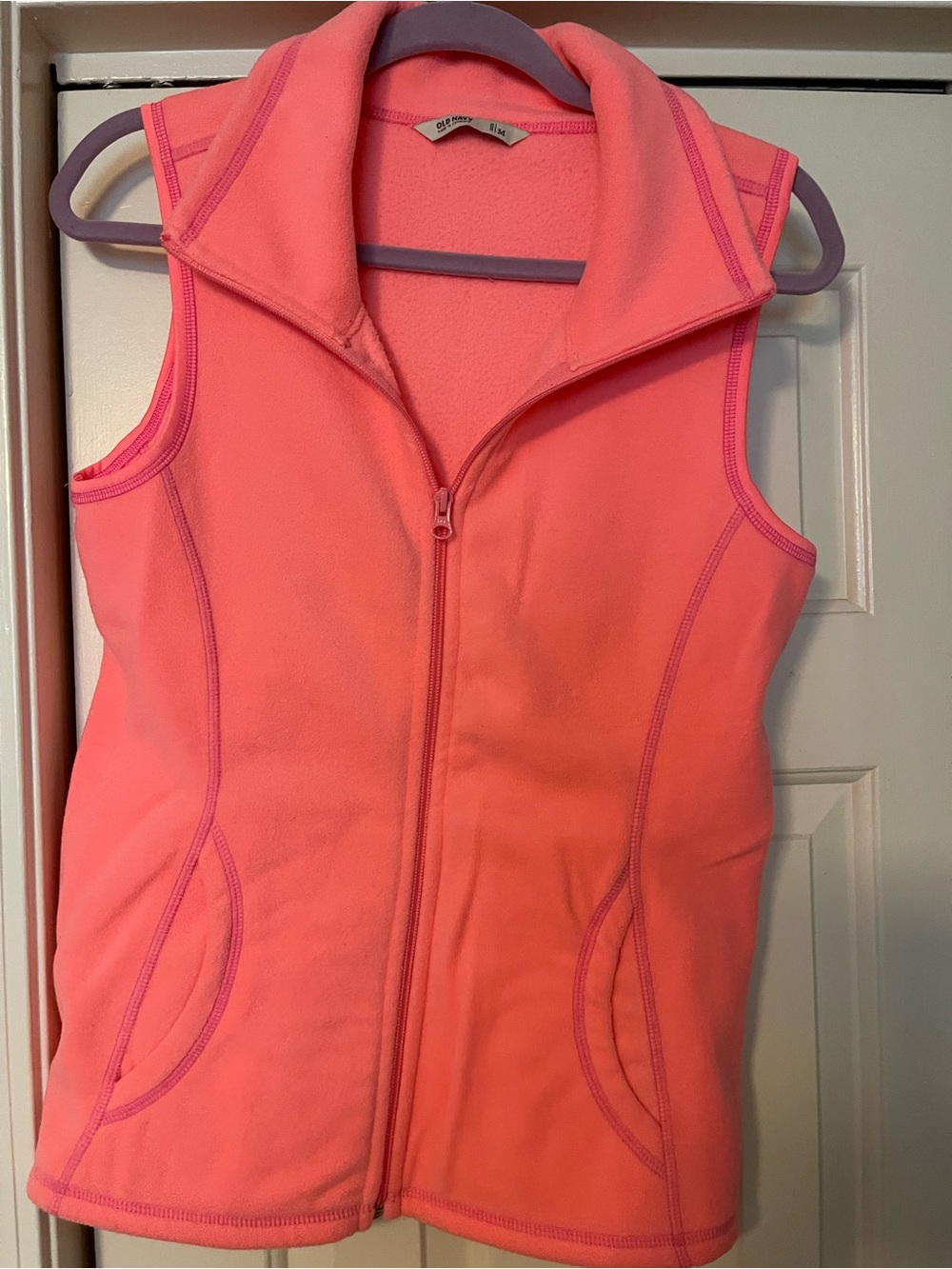 Neon Pink Fleece Vest